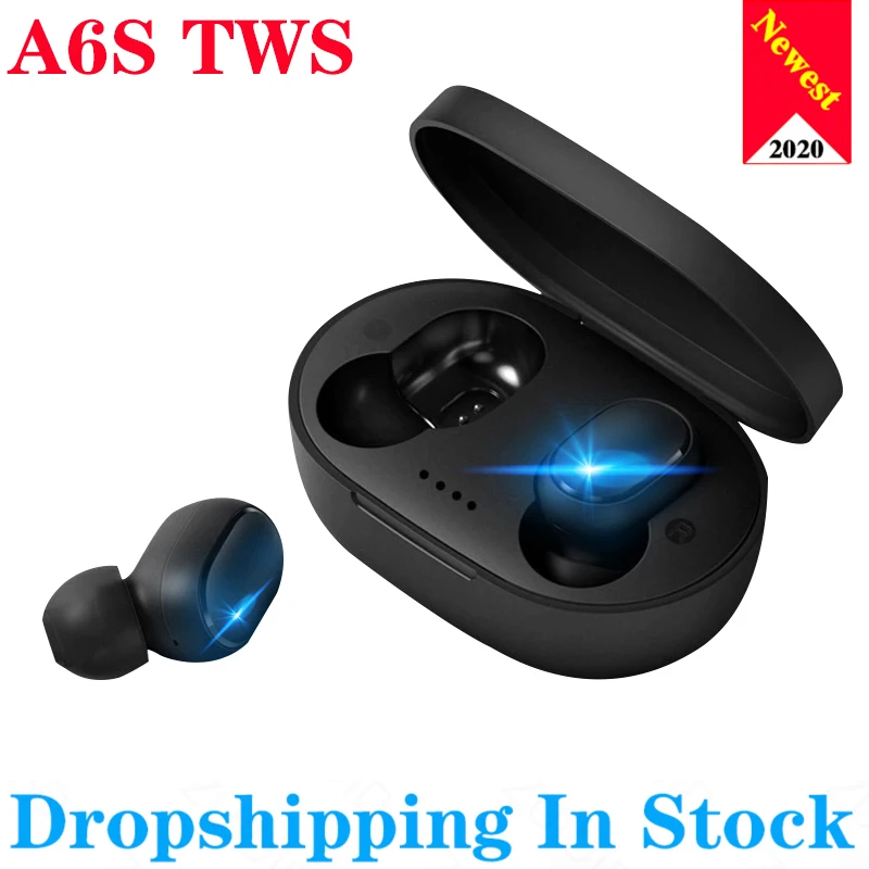A6s TWS Mini Wireless Bluetooth earphone 5 0 HiFi Stereo Earphones with mic for Huawei Samsung phone gift