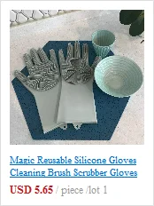 Волшебный многоразовый силикон перчатки Чистящая Щетка скраб перчатки термостойкие для посуды мойка Чистка Уход за волосами домашних животных посуда#45