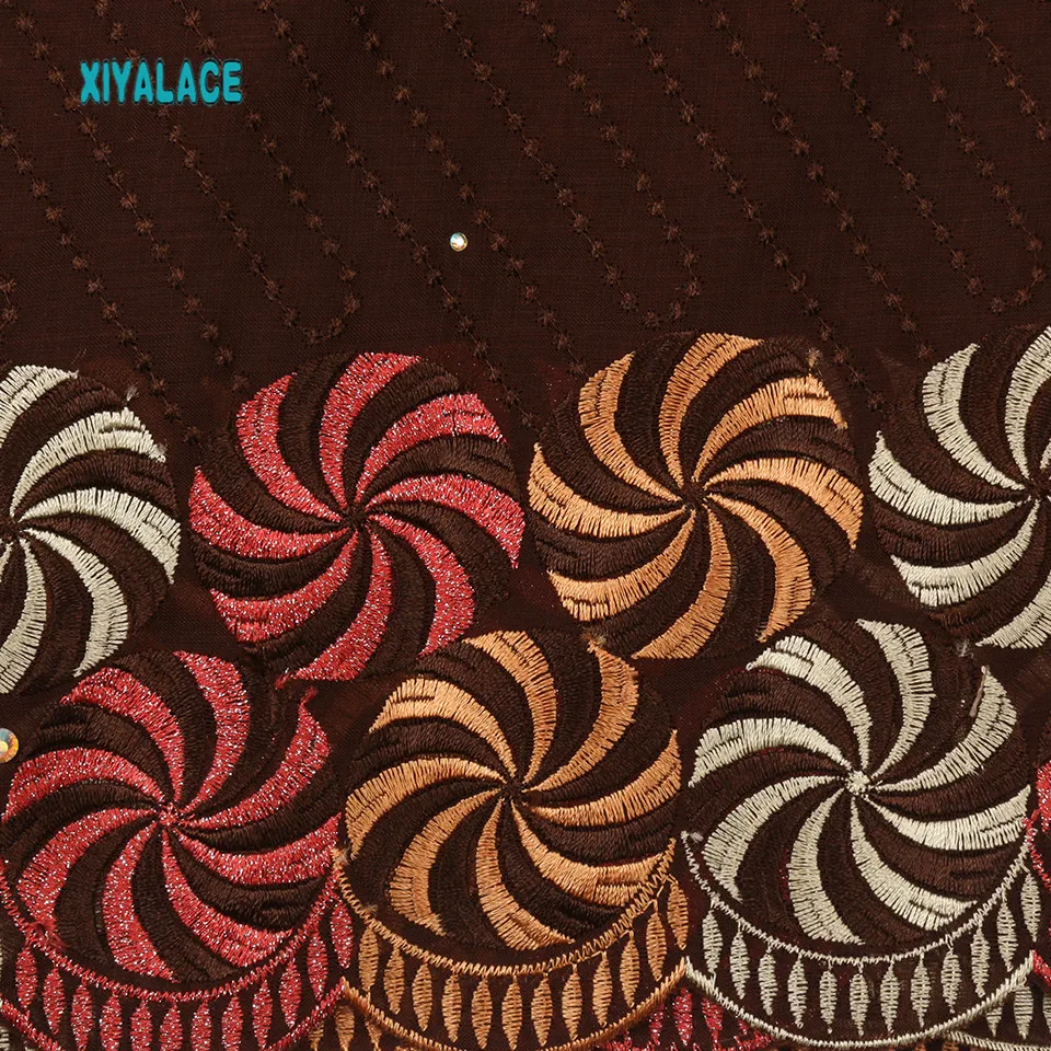 Новая африканская высококачественная ткань платья, нигерийская вышивка печатная швейцарская кружевная ткань хлопок YA2909B-1