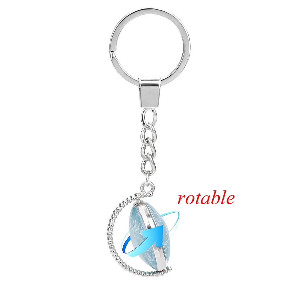 

Creative CHILDREN'S Cartoon Unicorn My Little Time Stone Double-Sided Rotating Keychain GIRL'S Birthday Gift