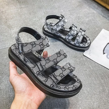 

Summer Women Sandals 2020 Woman Platform Roman Flats Ladies Comfortable Female Fashion Beach Shoes Women's Velcro Footwear