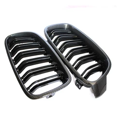 Gloss Black Kidney Grilles - Racing Style Car Front Bumper Grille 1 Pair (Carbon Fiber)
