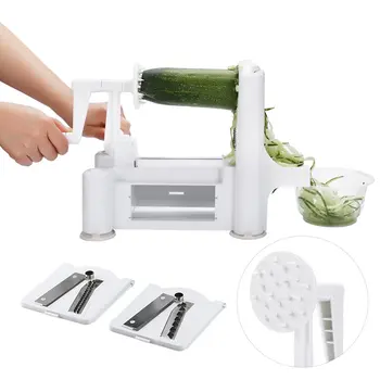

Multifunction 5-Blade Slicer Vegetable Spiral Cutter Fruit Chopper Manual Spiralizer Knife Home Use Kitchen Cooking Tools