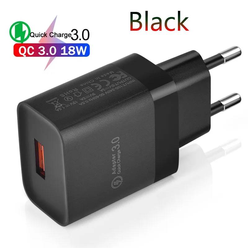 quick charge 3.0 18W QC 3.0 USB Charger Quick Charge Phone Fast Charging Adapter For Realme C21 Samsung Xiaomi 11 Lite Mobile Phone Charger Cable charger 100w