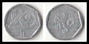 

Czech Republic 20 Haleru Coins Old Edition Eu European Original Coin