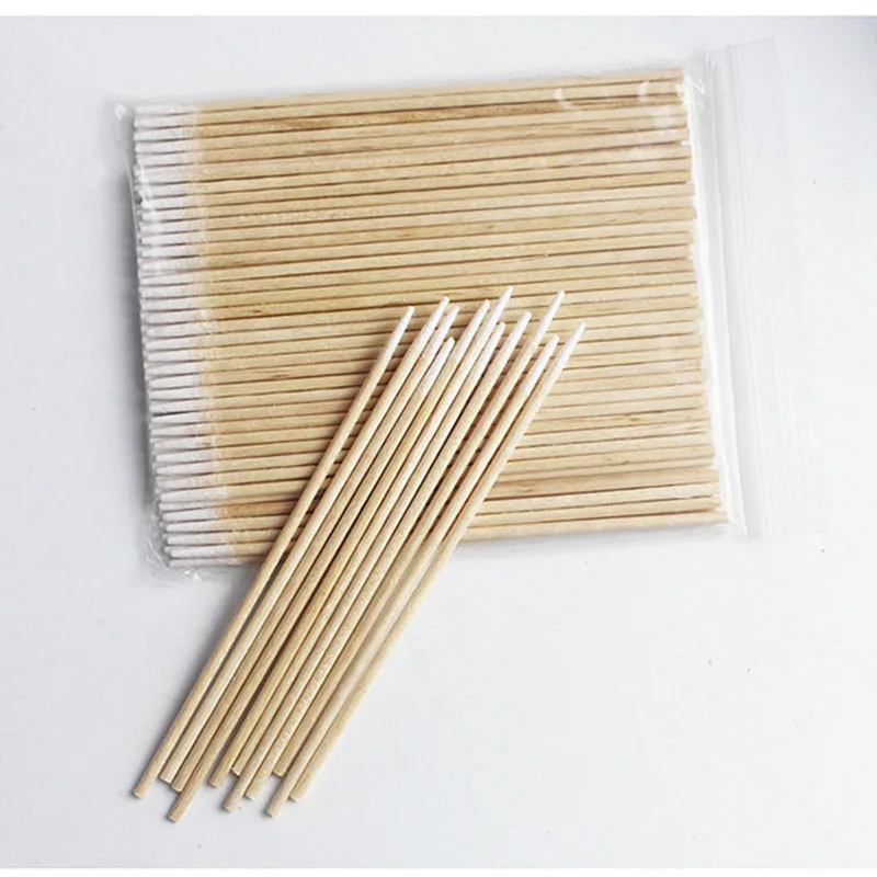 Disposable Cotton Swab Lint Free Micro Brushes Wood Cotton Buds Swabs Ear Clean Stick Eyelash Extension Glue Removing Tool 5