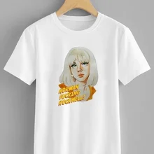 kuakuayu HJN Lana Del Rey Norman Rockwell T-Shirt Women's Cute Short Sleeves Music Tee Hipsters Fashion Summer Top