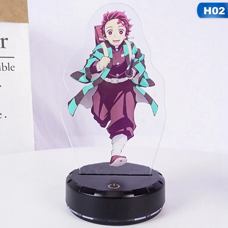 Demon Slayer экшн аниме 3D изменение цвета Светодиодная фигурка Kimetsu No Yaiba Kamado Nezuko Kamado Tanjirou настольная визуальная модель подарок игрушка