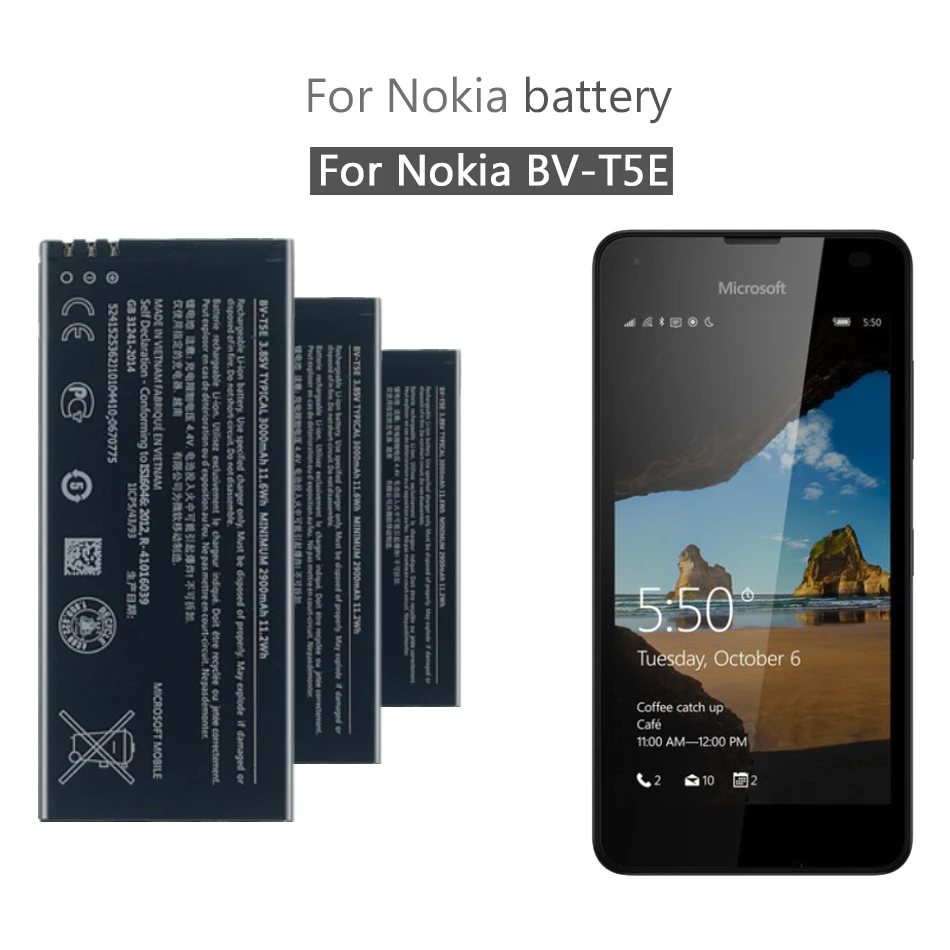 Bv-t5e Battery For Microsoft Lumia 950 Battery Rm-1106 Rm-1104 Rm-110 Bvt5e  / Bv T5e - Mobile Phone Batteries - AliExpress