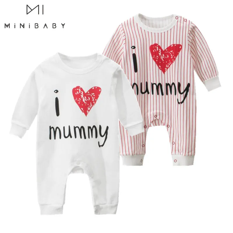 Vêtements de marque pour bébés | Barboteuse unisexe pour nouveau-né, barboteuse pour bébé garçon, en coton, combinaison i love maman pamajas