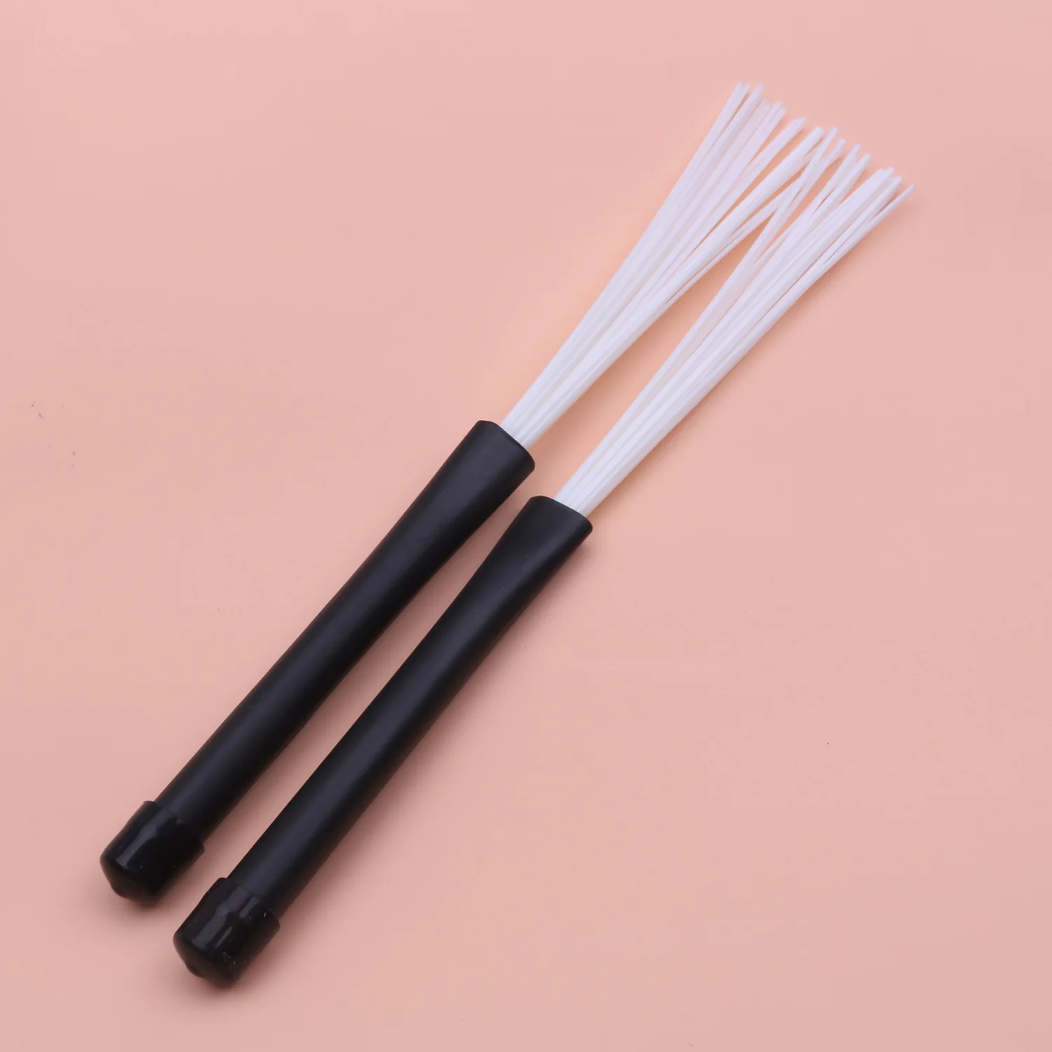 1 Pair Retractable Rubber Handles Jazz Drum Brushes Sticks NylonParts