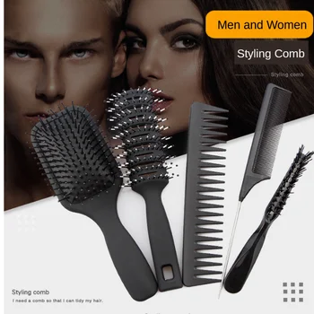 

Men Plastic Vent Hair Brush Comb Anti-Static Massage Hair Care Ribs Comb Oil Head Set Home Daily Hair Men's Styling Tools G0106