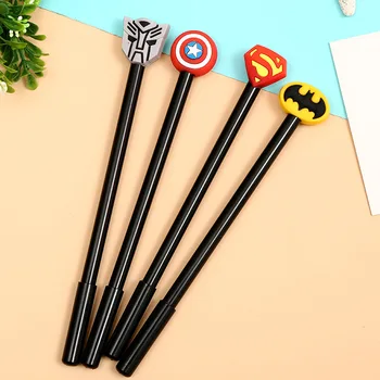 

Creative fountain pen stationery 0.5mm gel pen signature pen cute cartoon character Superman black gel pen hero signature pen