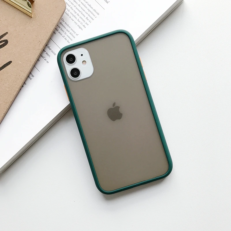 C Прозрачный противоударный чехол для телефона для iPhone 11 Pro X XR XS Max 6 6s 7 8 Plus, чехол-бампер, силиконовая матовая прозрачная задняя крышка - Цвет: C