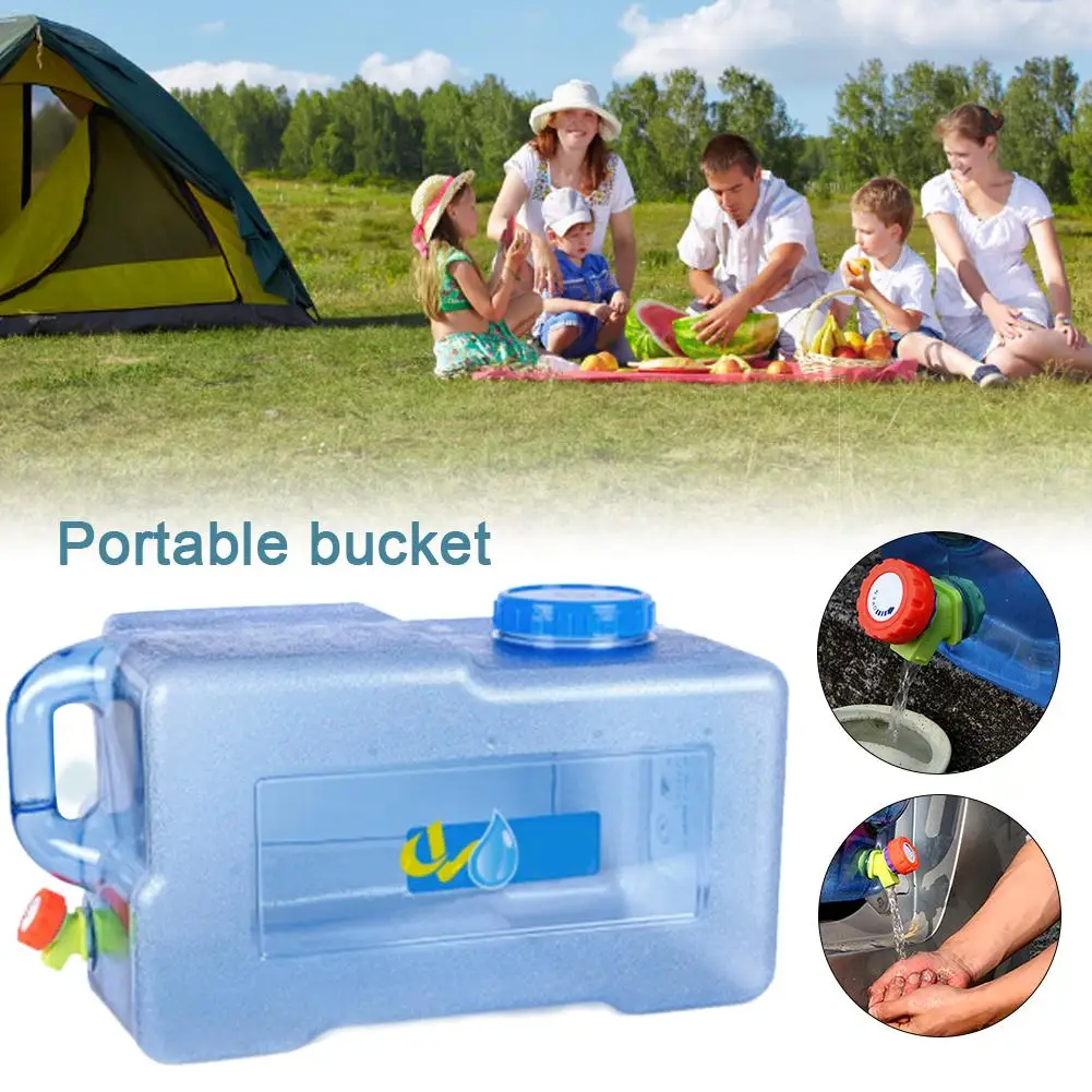 Engrossado com Torneira Balde de Acampamento ao ar Recipiente de Armazenamento Portador de Água Quadrado Carro Balde Auto-condução Portátil Livre 25l pc Mod. 320518 2 Balde p/ carro