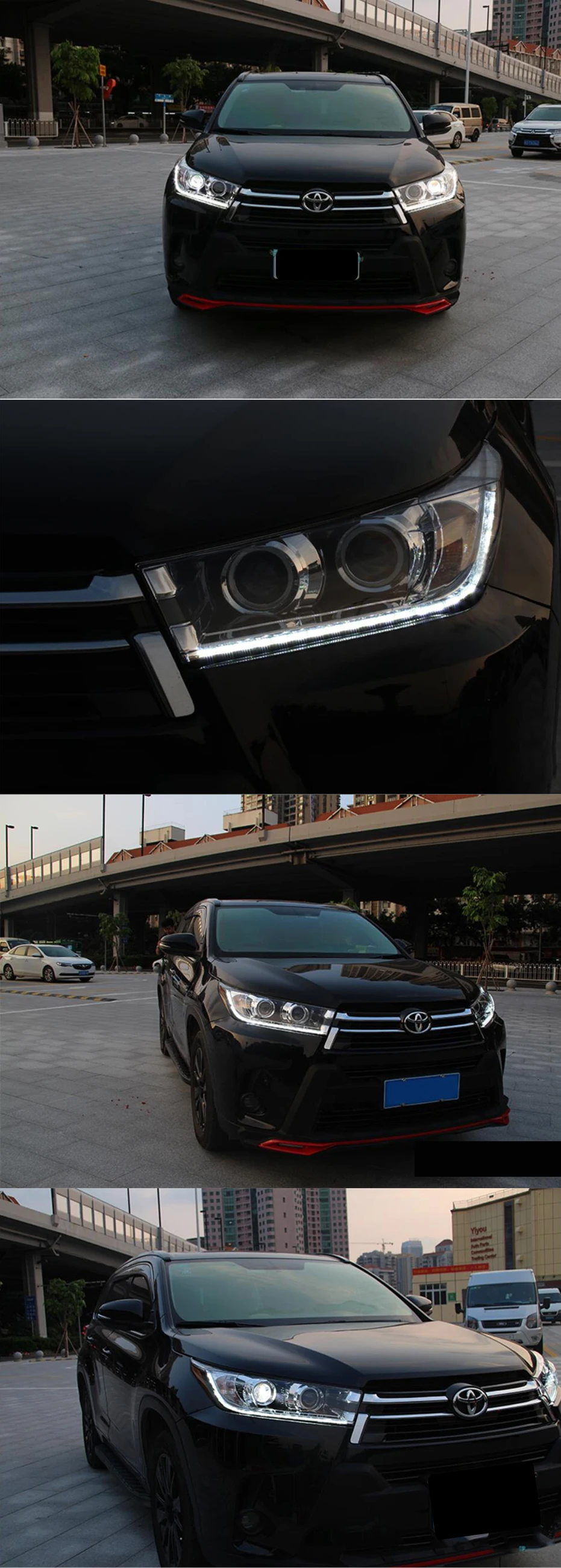2 шт. автомобильный Стайлинг для Highlander фары для Toyota светодиодный фары DRL Биксеноновые линзы Высокий Низкий луч парковка противотуманные фары