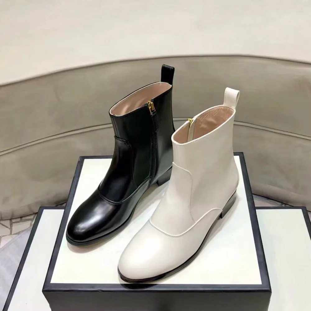 

Queepace New Buckle Winter Motorcycle Boots Women British Style Ankle Boots Gothic Punk Low Heel ankle Boot Women Shoes