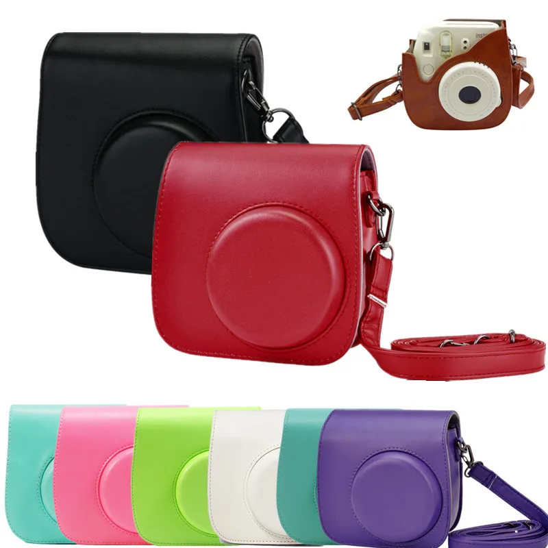 

Mini Camera Case Bag PU Leather Cover with Shoulder Strap for Fujifilm Instax Mini 9 Mini 8 Mini 8+ Instant Film Cameras