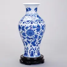 Современная Цзиндэчжэнь керамическая синяя и белая фарфоровая ваза украшения для дома гостиной украшения офисная мебель ремесла Искусство