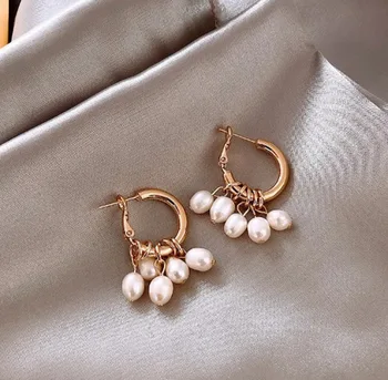 2021 New Trendy Moon Dangle Earrings For Women Temperament Pearl Cherry Cat Rhinestone Pendant Earring Girl Party Jewelry Gift 7