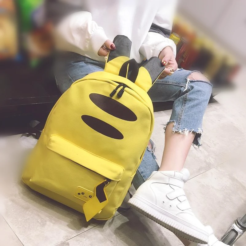

Anime Pokemon Go Bag Cosplay Accessories Prop Pikachu Cartoon Lovely Canvas Backpack