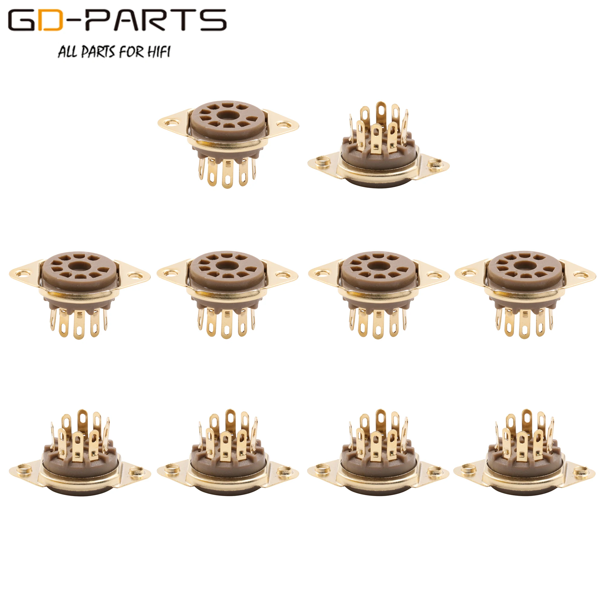 9 pin Bakelite Tube Socket Vacuum tube socket Gold Plated PCB Foot for 12AX7 12AU7 amplifier 10PCS | Электроника
