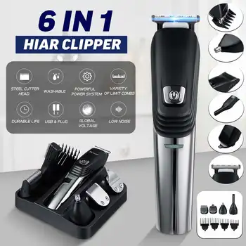 

6 in 1 Multifunction Rechargeable Head Shaver Hair Trimmer Clipper Body Hair Trimmer Fully Functional Bald Hair Clipper Trimmer