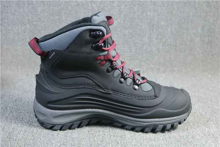 Зимние уличные походные ботинки для мужчин из микрофибры, водонепроницаемые, с шерстяной подкладкой, треккинговые ботинки, устойчивые к холоду, охотничьи рабочие ботинки, for-30C