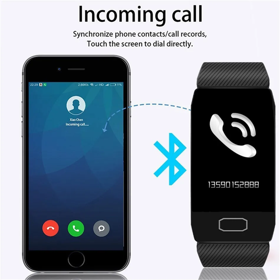 LIGE New Smart Bracelet Color Screen Blood Pressure Fitness Tracker Heart Rate Monitor Smart Band Sport for Android IOS