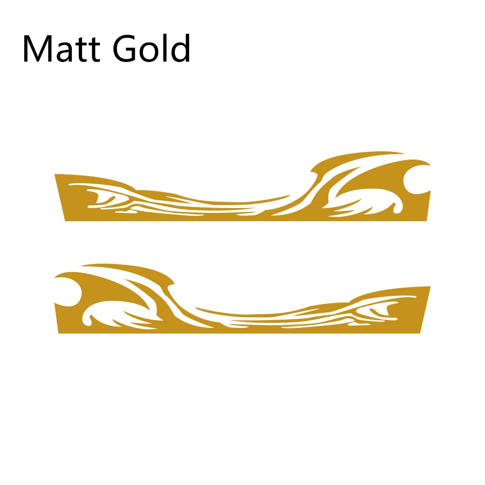 Matt Gold 2 шт. автомобильные боковые наклейки Авто Виниловая пленка наклейка для Alfa Romeo Volkswagen Audi Ford Focus Mustang универсальные тюнинговые автомобильные аксессуары - Название цвета: Matt Gold