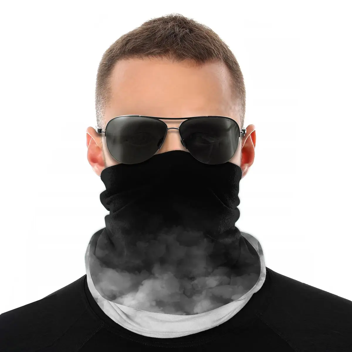 White And Black Minimal Scarves Neck Face Mask Men Women Halloween Tube