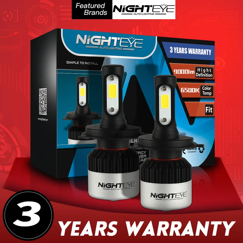 Светодиодный фонарь NIGHTEYE COB H7 H4 H1 H3 H11 9005 9006 12 В 6500 К | Автомобили и мотоциклы