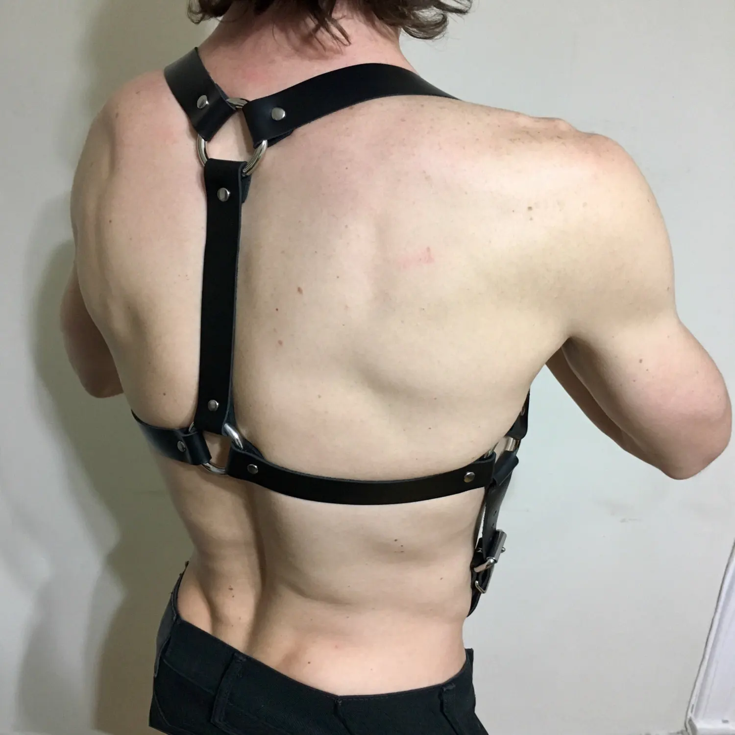 Bondage Mens Faux Leather Body Chest Harness Adjustable Fetish Gay Clothing Straps Sexy Sword Belt Cage Club Rave Crop Top