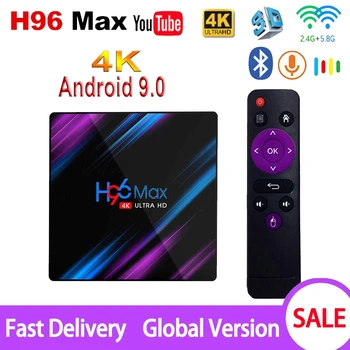 

H96 TV Box h96 max 4G DDR3 USB 3.0 Bluetooth 4.0 Android 9.0 9 OS 4K 4096x2160 Smart Penta-Core Mali-450 RK3318 GPU 2.4G/5G box
