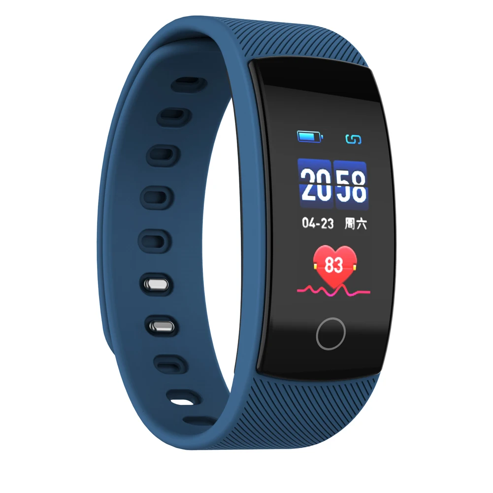 Синий QS80PLUS Bluetooth спортивные Смарт-часы для мужчин и женщин Смарт-часы фитнес-трекер Электроника Смарт-часы Смарт-браслет для Android IOS - Цвет: Синий