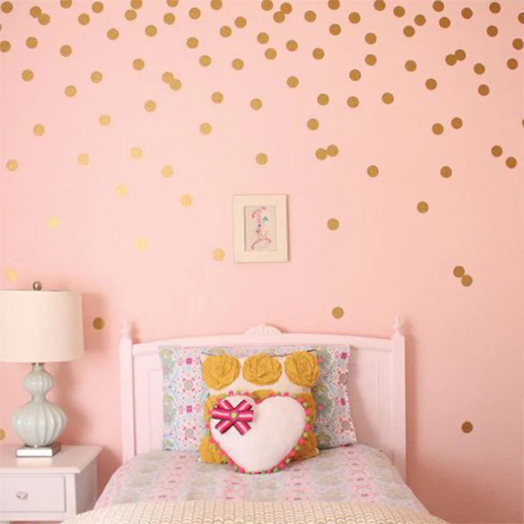 

Removable Dots Round Circle Art Mural DIY Wall Children bedroom Stickers Home Decoration Gold Black Pink Gray White Stickers