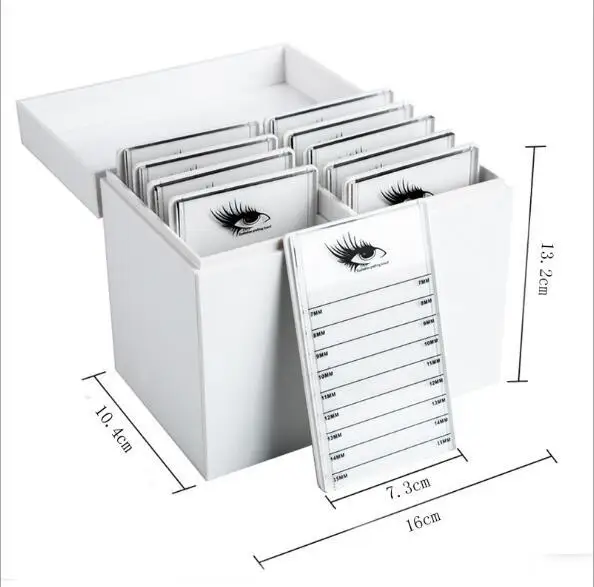 Стиль 10 слоев Хрустальная ресница коробка для хранения ресницы для наращивания близко упакованная коробка дисплея Белый акриловый футляр для ресниц коробка