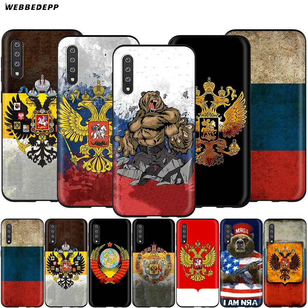 Webbedepp Flag Russian Bear Eagle Case for Samsung Galaxy A2 J4 J6 J7 Duo J8 Core Prime 2018 A20E A70S | Мобильные телефоны и