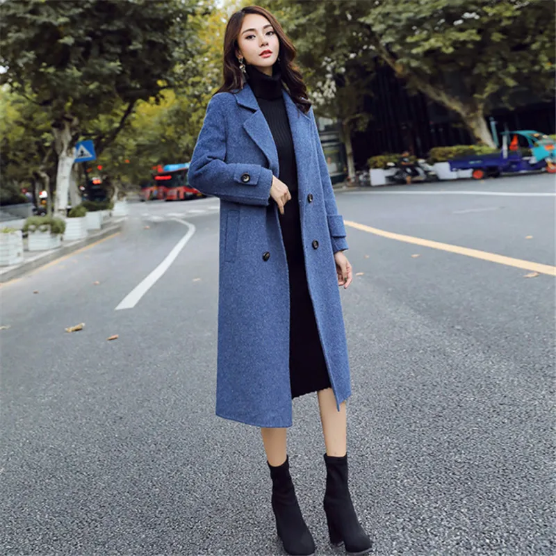 

Autumn Winter jacket women overcoat wool coat suits plus size 3xl large big long Loose Woolen blend clothes outerwear coat