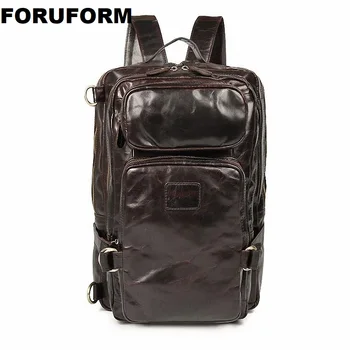 

Restoring ancient Man Thickening knapsack Genuine leather Backpack for 15.6 inch Laptop Vintage Men Travel Bags ZH-299