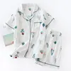 Japanese simple short pyjamas women 100% cotton short sleeves ladies pajama sets shorts Cute cartoon sleepwear women homewear ► Photo 3/6