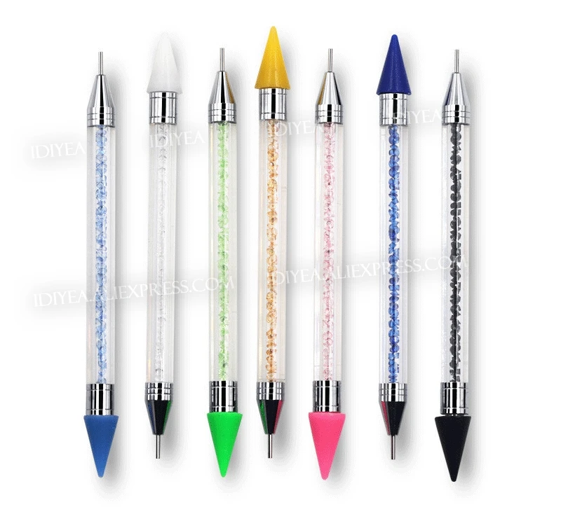 1set/lot quality Crystal Pen picking up Rhinestones Gems Sticky Wax Pencil DIY Tools for Nail art Cloth Diamond Picker Painting