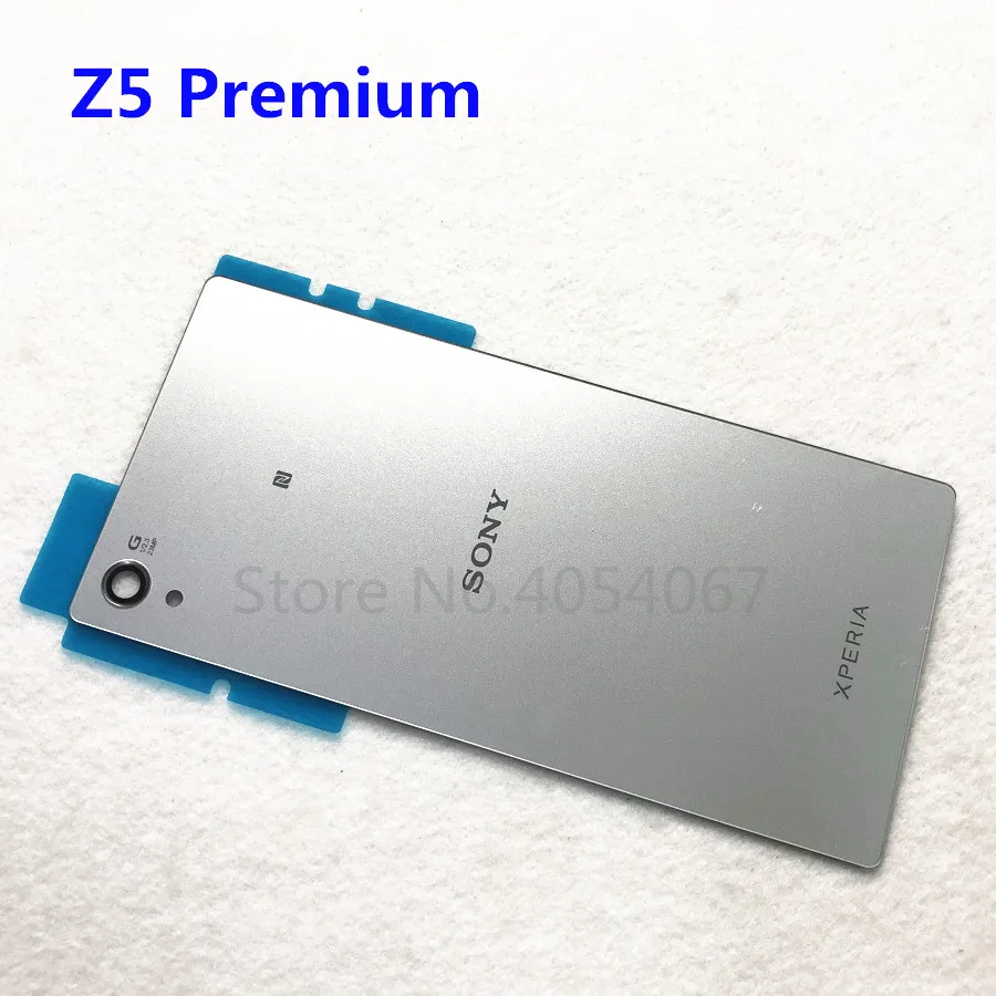 Для Sony Xperia Z5 Премиум E6853 E6883 E6833 Задняя стеклянная крышка батарейного отсека Замена стеклянного корпуса+ NFC антенна - Цвет: Z5 Premium Silver