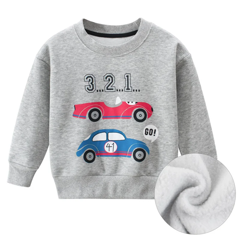 Tanie Dla dzieci chłopców nastolatek bluzy z kapturem ubrania zimowe dla dzieci grube bluzy maluch dorywczo sweter dla dzieci oraz aksamitna topy samochodu 2 9Y