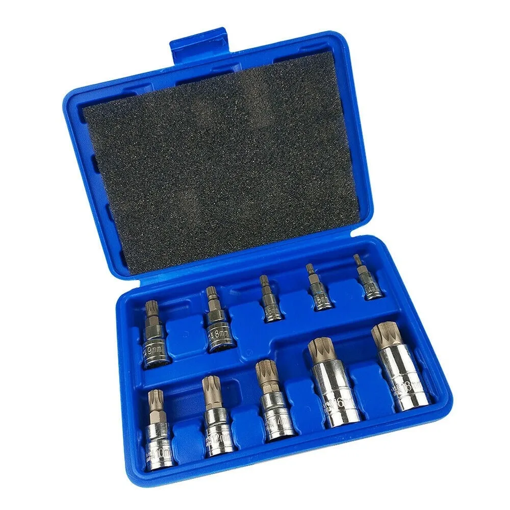 10pc XZN 12 Point MM Triple Square Spline Bit Socket S2 Steel MM 4mm