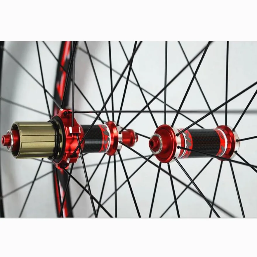 Road Bike 700C Bicycle Carbon Fiber Hub V/C Brake Wheels Straight Pull 30MM Rim Aluminum Alloy Wheelset