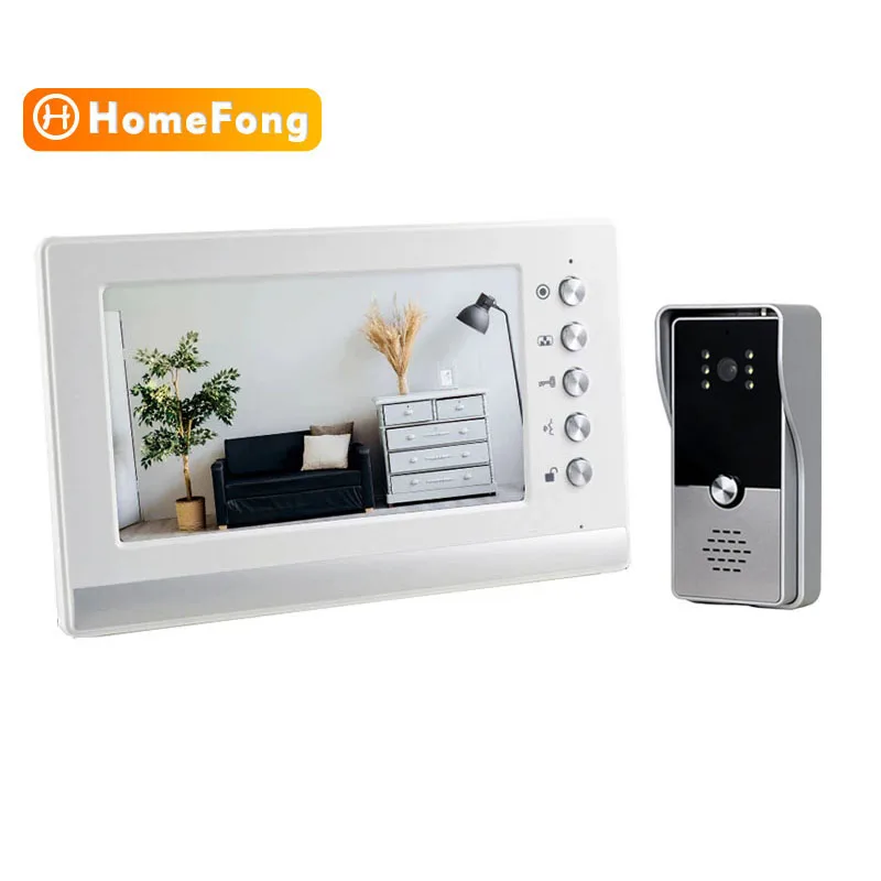 smart intercom HomeFong 7 Inch Video Intercom with Lock for Home Door Phone System Apartment 1000TVL Doorbell with Camera Monitor Unlock wireless video intercom Door Intercom Systems