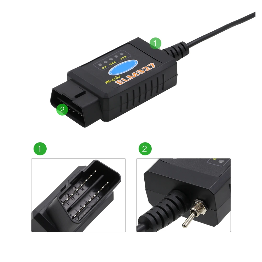 2019 ELM327 usb FTDI чип с переключателем считывателя кодов для F0.rd HS CAN и MS автомобильный