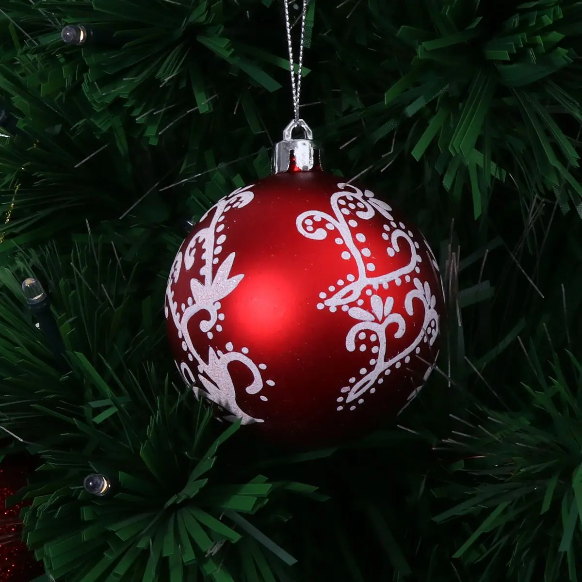 12 шт., 7 см, Рождественский пластиковый шар, украшение, Рождественская елка, подвесное цветное украшение для дома, вечерние, свадебные, красные и белые, A30