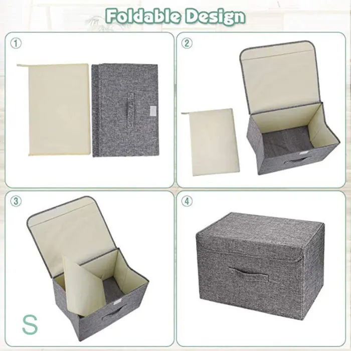 Складная корзина кубики Органайзер коробки контейнеры и ящики с коробка для хранения с крышкой для офиса спальни шкаф полки HFing